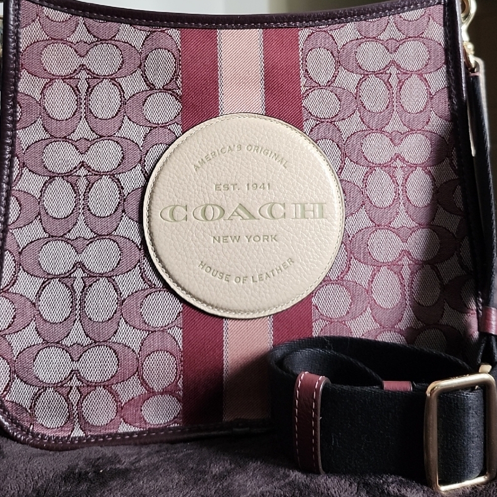 Coach Burgundy and Pink Crossbody Bag